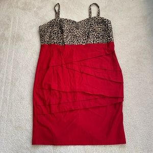 Torrid red and cheetah print cocktail dress 22